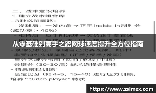 从零基础到高手之路网球速度提升全方位指南