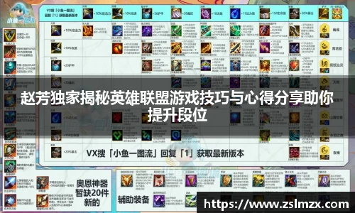 赵芳独家揭秘英雄联盟游戏技巧与心得分享助你提升段位